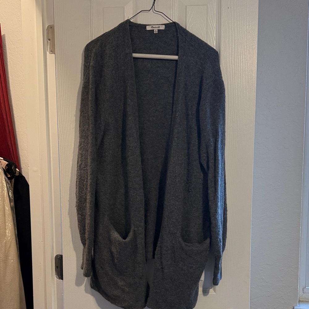 Madewell Charcoal Open-Front Cardigan